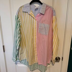 GAP Oversized Boyfriend Shirt - Multi Color - XL